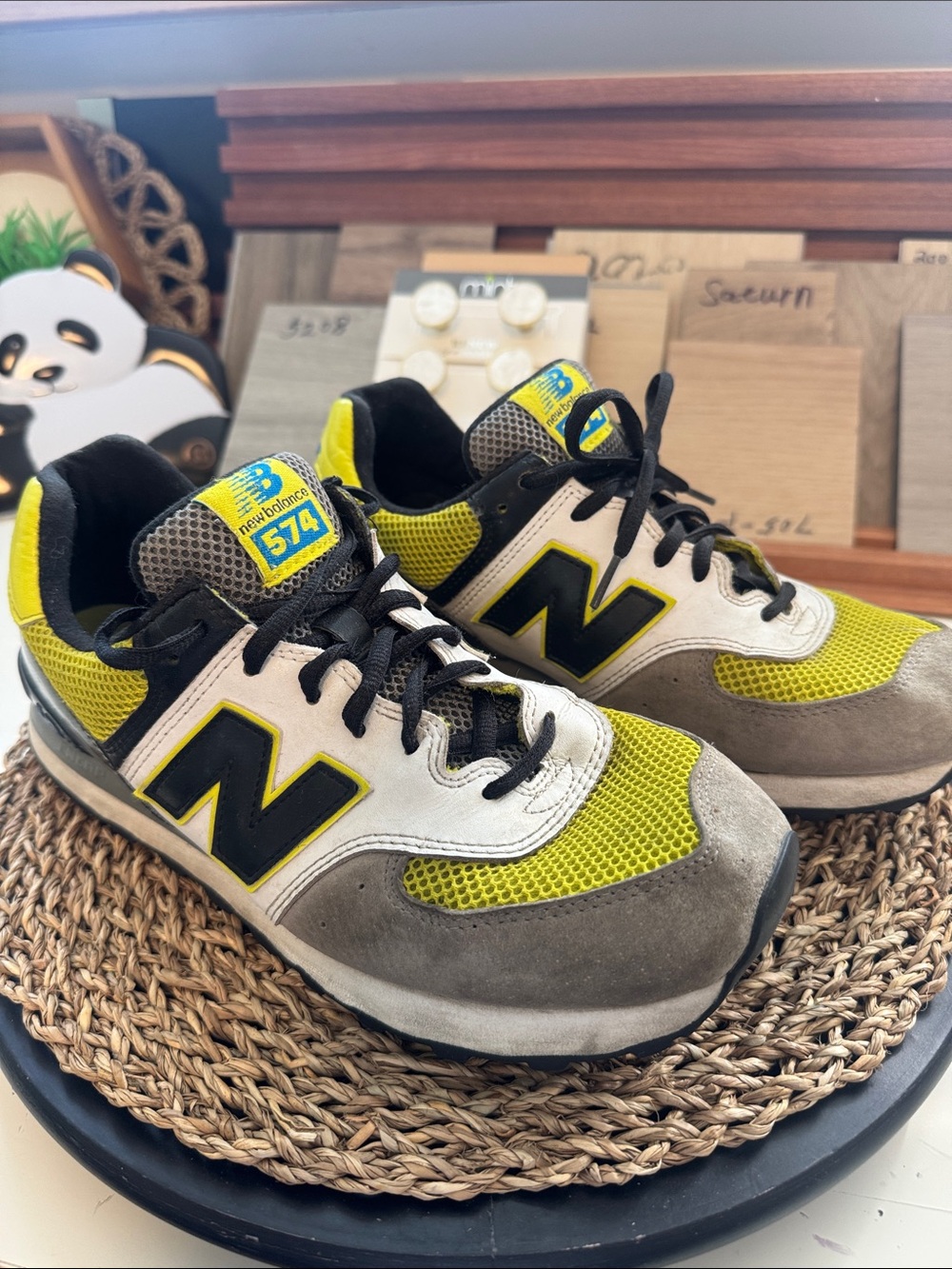 Vintage New Balance men 574 Sneakers in Yellow, Gray, Black